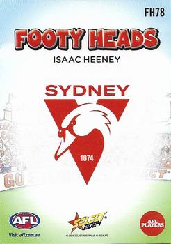 2024 Select AFL Footy Stars - Footy Heads #FH78 Isaac Heeney Back